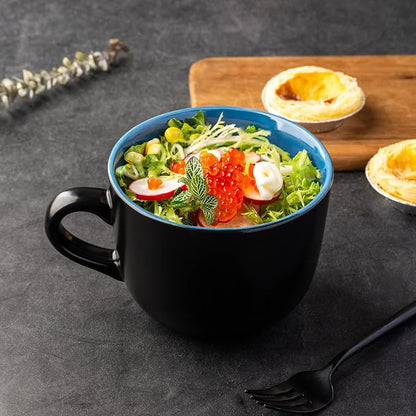 AmorArc 24 oz Soup Mugs with Handles, Jumbo Ceramic Bowls Mugs Set with handles - Image 5