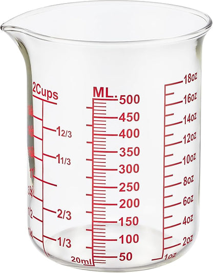 Ackers BORO3.3 High Borosilicate Glass Measuring Cup, Handleless Beaker by AckersBORO33