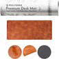 Premium Distressed Faux Vegan Leather Desk Mat | Multifunctional Desk Pad for Home Office | (Brown/Tan, 12" x 27.5")