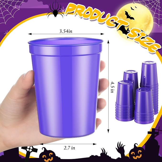 Yungyan 100 Pack 16 oz Stadium Cups Reusable Plastic Cups Blank Drink Stadium - Image 4