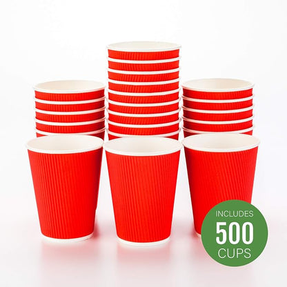 Restaurantware Coffee Cups 500 Pack of 12 oz Ripple Wall Insulated Coffee Cups - Image 2