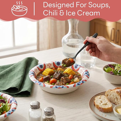 30 Count 8oz Paper Bowls, Small Paper Bowls, Microwaveable and Soak Proof | - Image 6