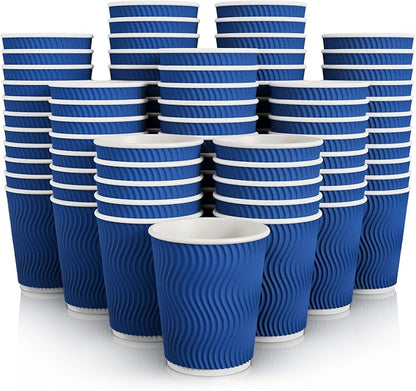 JollyPack Disposable Paper Coffee Cups, 8 oz, 120 Pack, Insulated Ripple Wall by JollyPack