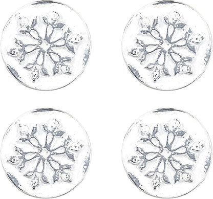 Park Designs Snowflake Napkin Ring Set of 4 | Rustic White Metal Napkin Holders with Embossed Winter Motif | Farmhouse & Christmas Table Decor