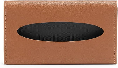 Leatherology Cognac Pocket Tissue Holder – Full-Grain Leather Travel Case with Snap Closure, Fits Standard Tissue Packs – Stylish & Compact Tissue Organizer for On-The-Go