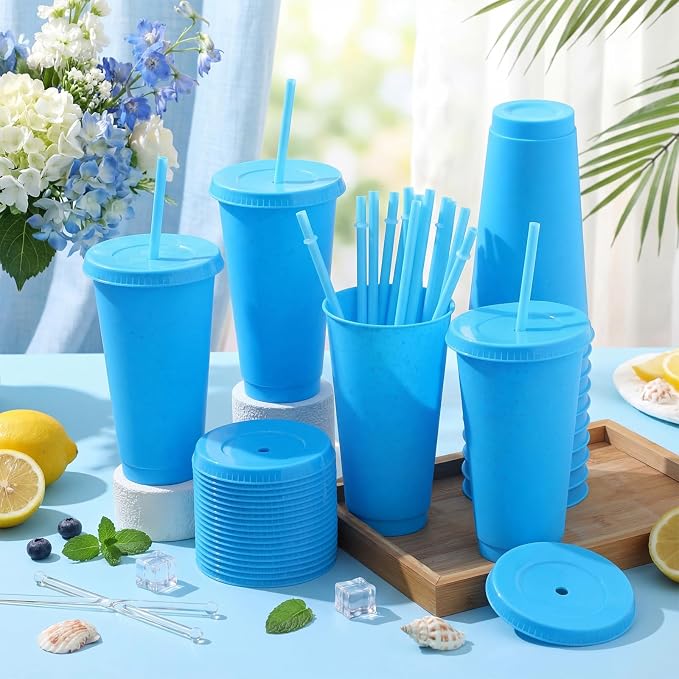 Honeydak 30 Pack Tumbler with Straw and Lid Bulk Cups - Image 2