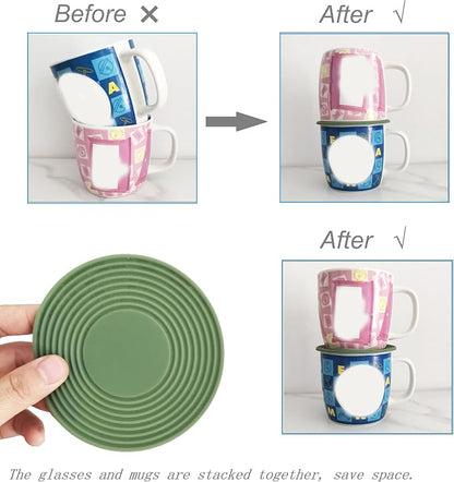 6PCS Coffee Mug Stacker, Cup Storage Accessories, Silicone Coaster, Kitchen - Image 4