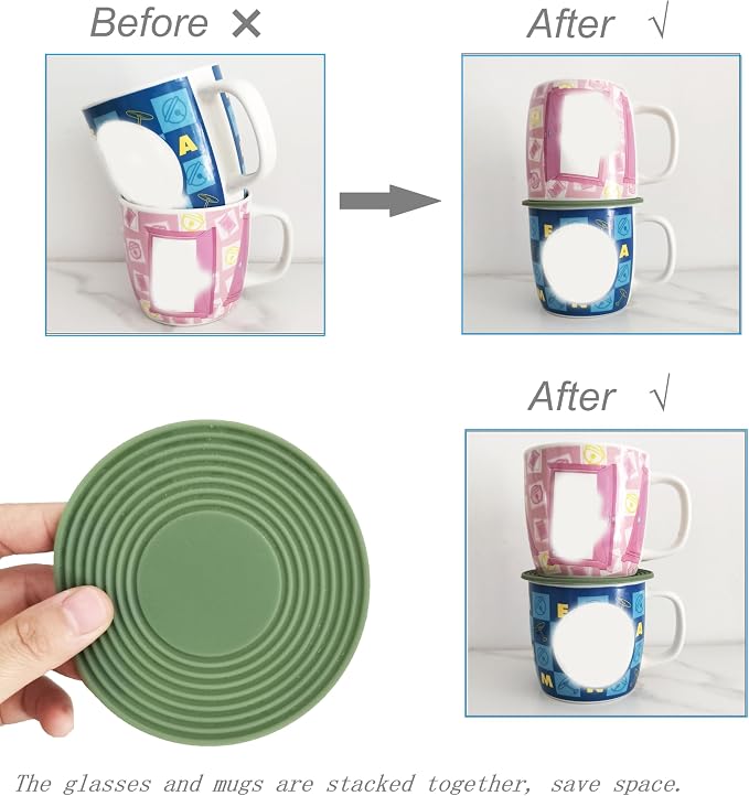6PCS Coffee Mug Stacker, Cup Storage Accessories, Silicone Coaster, Kitchen - Image 4