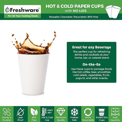 Freshware Coffee Cups 12 oz Disposable Paper Cups - Image 2