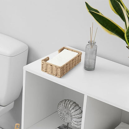 Napkin Holder for Bathroom, Woven Wicker Cotton Rope Guest Towel Holder Tray - Image 6