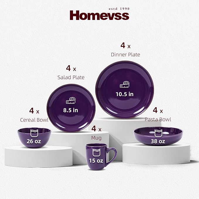 HomeVSS 20-Piece Dinnerware Set - Image 2