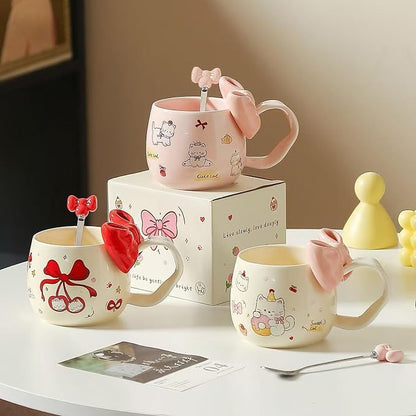 DTIUYIOP-Cute WhiteCat Ceramic Coffee Mug - Image 6