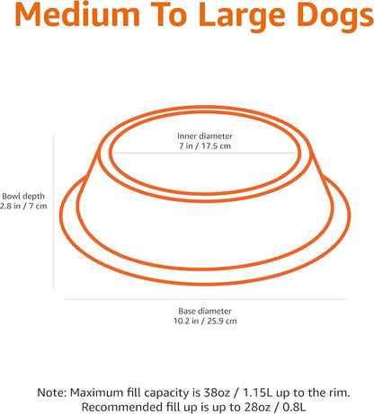 Amazon Basics Stainless Steel Non-Skid Dog Bowl, Dishwasher Safe, Rust Resistant - Image 2