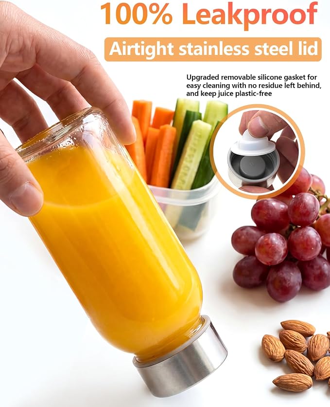 Zukro 8 oz Small Glass Juice Bottles - Image 3