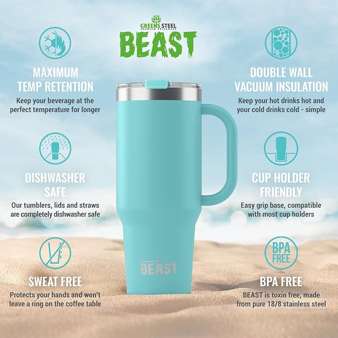 Beast 42 oz Tumbler with Handle Stainless Steel Vacuum Insulated Coffee Ice Cup - Image 7