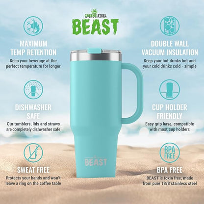 Beast 42 oz Tumbler with Handle Stainless Steel Vacuum Insulated Coffee Ice Cup - Image 7