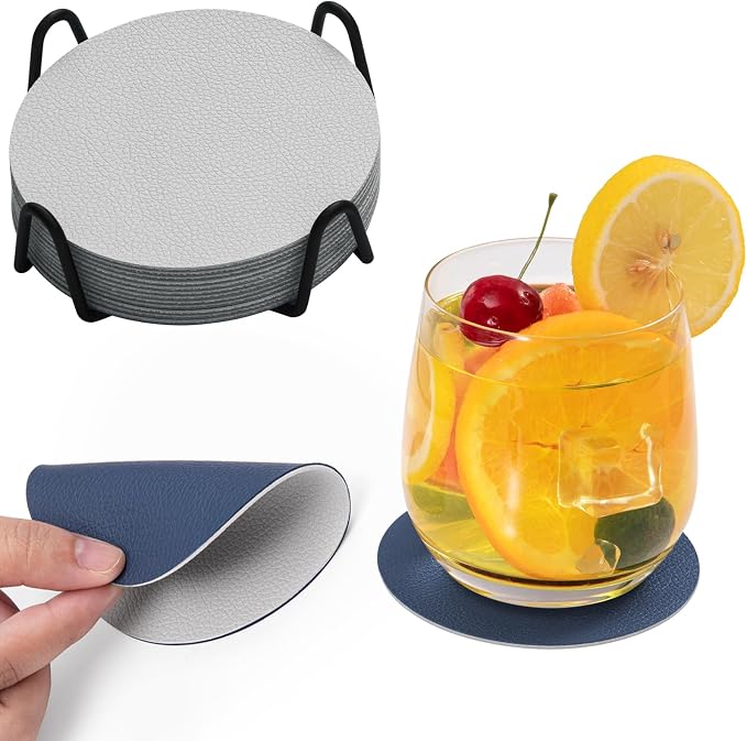 Faux Leather Drink Coasters by Chitomars