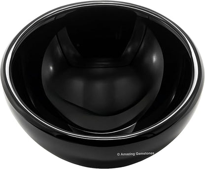Black Obsidian Crystal Bowl - 2 Inch Decorative Bowls for Room and Home Decor - Gemstone Healing Crystals for Elegant Display, Positive Energy Balance and Gift