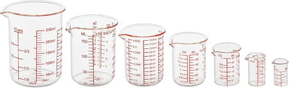 Ackers 7-Piece Glass Measuring Cup Set, Borosilicate Beaker Style Nesting - Image 9
