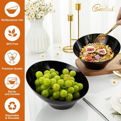 12 Pack black Plastic Serving Bowls - Image 2