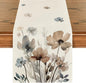Artoid Mode Brown Poppy Floral Leaves Spring Table Runner, Seasonal Summer Kitchen Dining Table Decoration for Home Party Decor 13x72 Inch