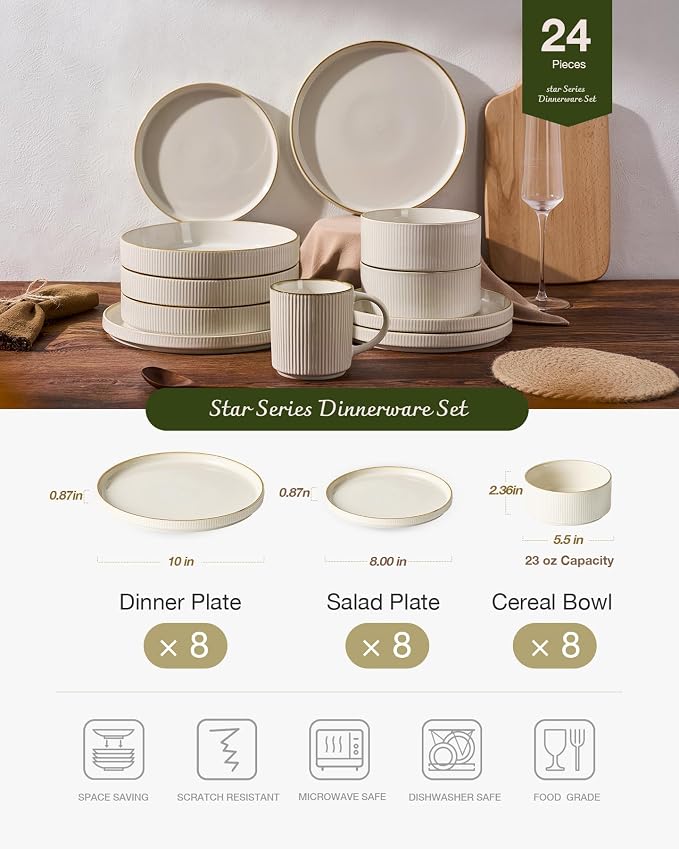 Famiware Star Stoneware Dinnerware Sets - Image 3