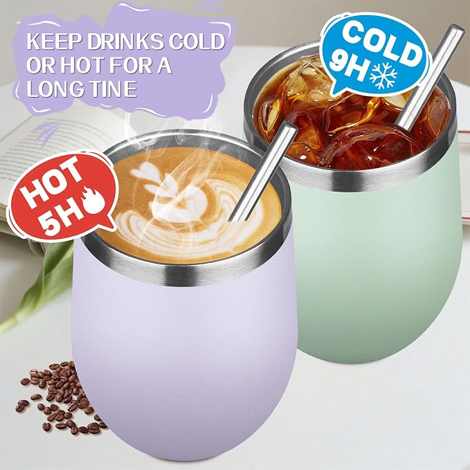 12oz/4 Pack Stainless Steel Wine Tumbler - Image 4