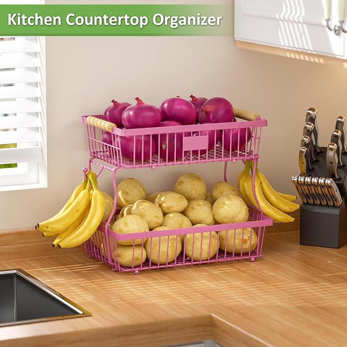 2 Tier Fruit Basket for Kitchen Counter - Image 6