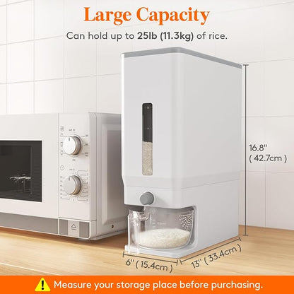 Lifewit Rice Dispenser 25 Lbs, Airtight Storage - Image 3