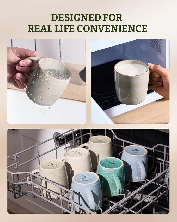 famiware Coffee Mugs Set of 4, Meteor 13 oz Ceramic Mug Cup Set - Image 5