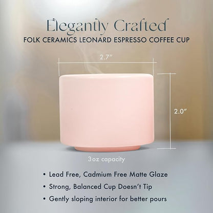 Folk Ceramics Leonard Ceramic Espresso Cups | Modern Stackable Demitasse Mugs - Image 4