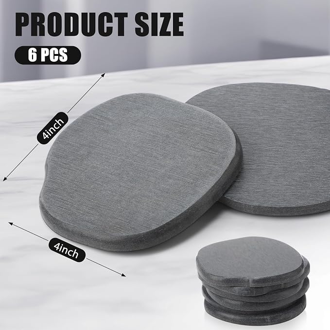 Diatomaceous Earth Coaster ，Set of 6，Unique White Absorbent Coasters - Image 2