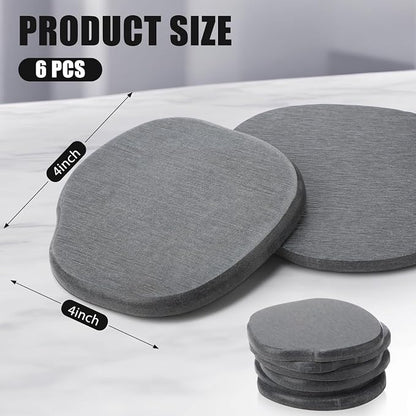 Diatomaceous Earth Coaster ，Set of 6，Unique White Absorbent Coasters - Image 2