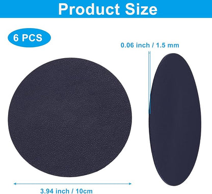 Set of 6 Leather Coasters, Dual-Sided Non-Slip & Waterproof, - Image 5