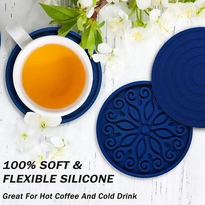 Silicone Coasters for Drinks, Resistant Reusable Drink Coasters-Great Gift for - Image 2