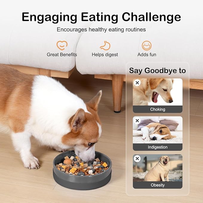 Sted Ceramic Slow Feeder Dog Bowls - Image 3