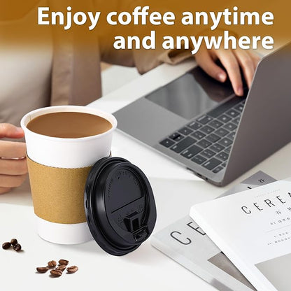 Clawsoff 100 Pack 12 oz Disposable Coffee Cups - Image 4