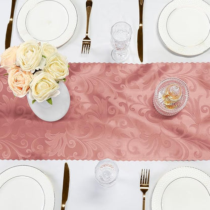 Rose Gold Damask Satin Table Runner 12 x 108 Inch, 6 Pack | Bright Smooth Damask - Image 6