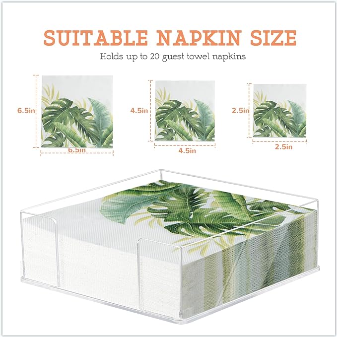 Square Acrylic Napkin Holder for Table Clear Servilletero for Paper Napkin | - Image 3