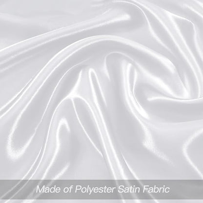 P Pothuiny 12 Pcs White Satin Napkins 17 x 17 Inch, Satin Cloth Napkins | - Image 4
