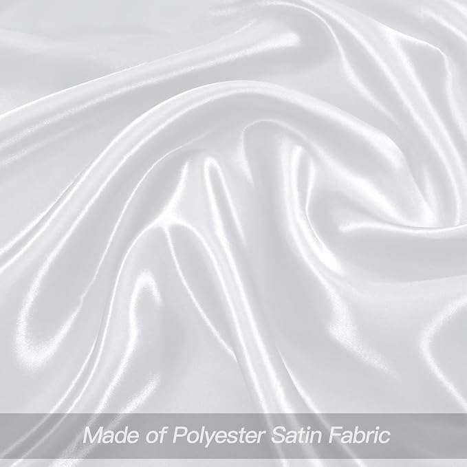 P Pothuiny 24 Pcs White Satin Napkins 17 x 17 Inch, Satin Cloth Napkins | - Image 4