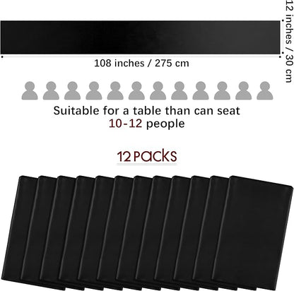 Aneco 4 Pack Satin Table Runner 12 x 108Inch Long Bright Silk and Smooth Fabric - Image 2