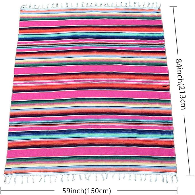 Fowecelt Mexican Serape Blanket Tablecloth 59 x 84 Inch - Image 6