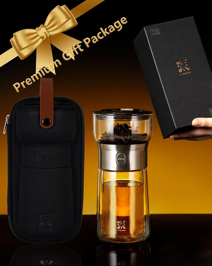 ZENS Modern Tea Infuser Teapot, One Touch Tea Maker - Image 9