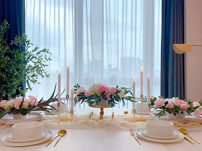 French Gold Taper Candle Holders for Wedding Table Centerpiece,Tall Taper Candlestick Holders Bulk Set of 15,Metal Candle Stick Holders for Dinning or Mantel Centerpiece,Party Home Decor
