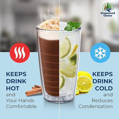 Homestead Choice 16oz Insulated Tumblers Plastic Keeps Drinks Cold & Hot - Image 5