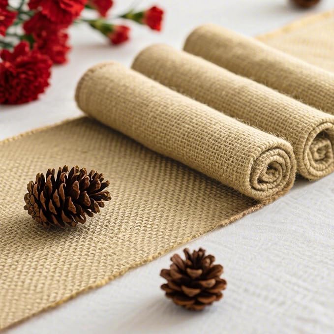 13 Pack Burlap Table Runners 12 x 108 Inches Farmhouse Jute Runner Rustic - Image 2