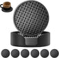 Silicone Coasters 6 Pack with Holder, Non-Slip Non-Stick Heat Resistant Cup Mat by MHL416