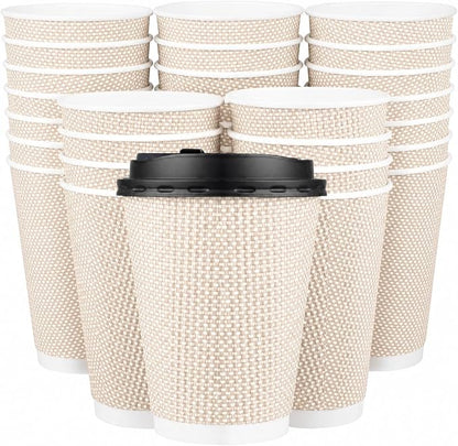 Promora 12 oz Natural Cream Disposable Coffee Cups by Promora