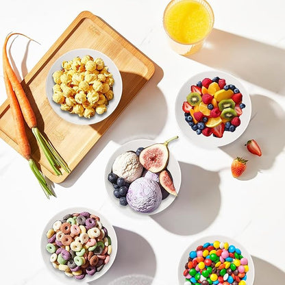 Wheat Straw Bowls Unbreakable Small Bowls Set of 8, Plastic Mini Bowl -10 OZ, Small Serving Bowls for Kitchen, Microwave and Dishwasher Safe for Ice Cream, Snack, Appetizer (White)